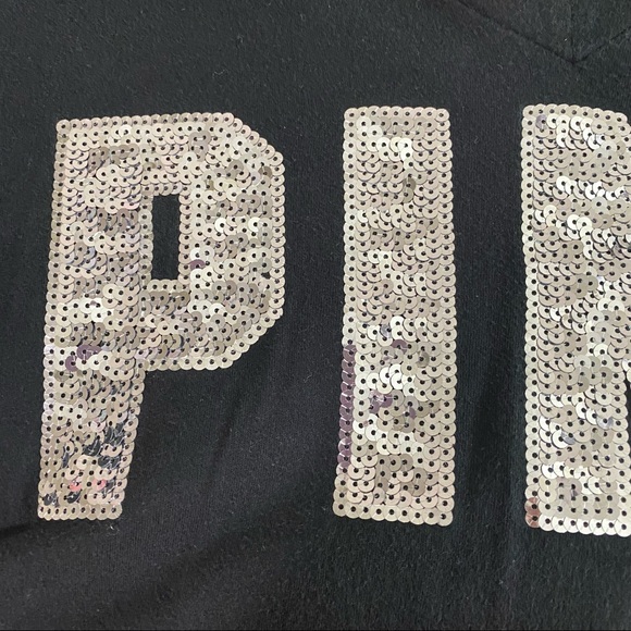 Victoria’s Secret PINK black bling V-Neck tee size small - Picture 7 of 10